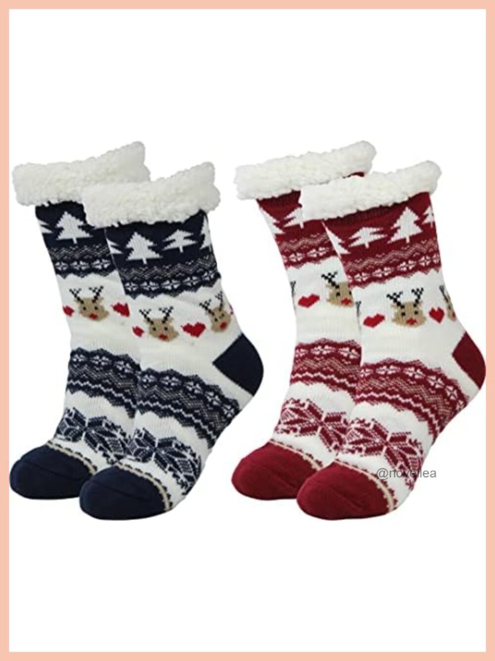 Women Winter Thick Slipper Socks Fuzzy Grippers Warm Cozy Comfy